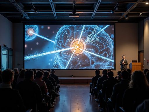 Modern product launch event with technology demonstration and audience engagement